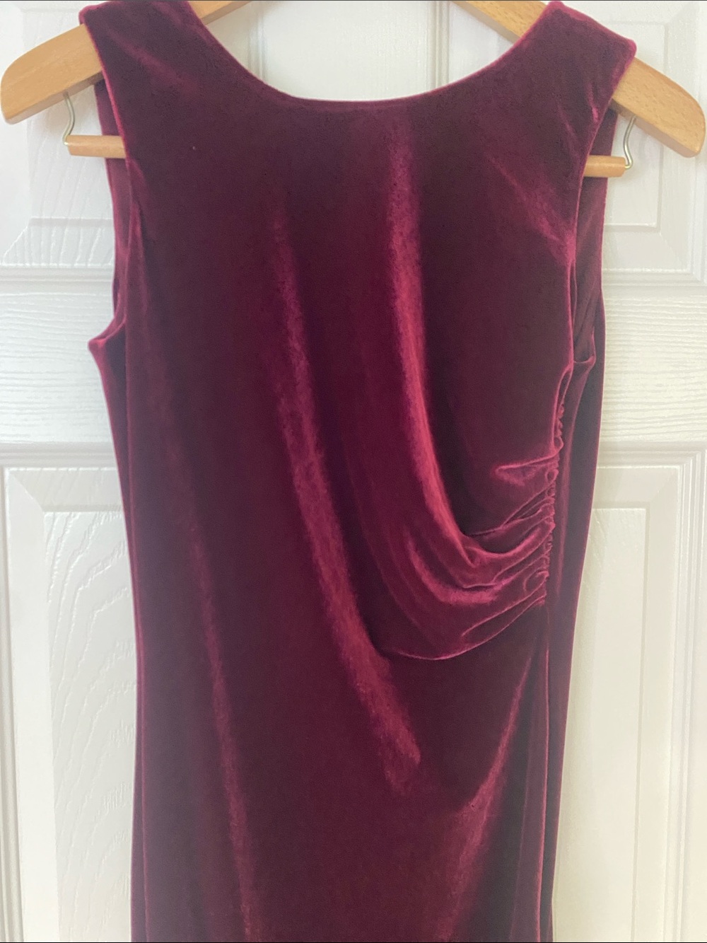 Sleeveless Velvet  Dress in Deep Burgundy